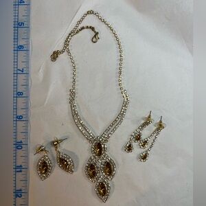 Topaz and Rhinestone Jewelry Set